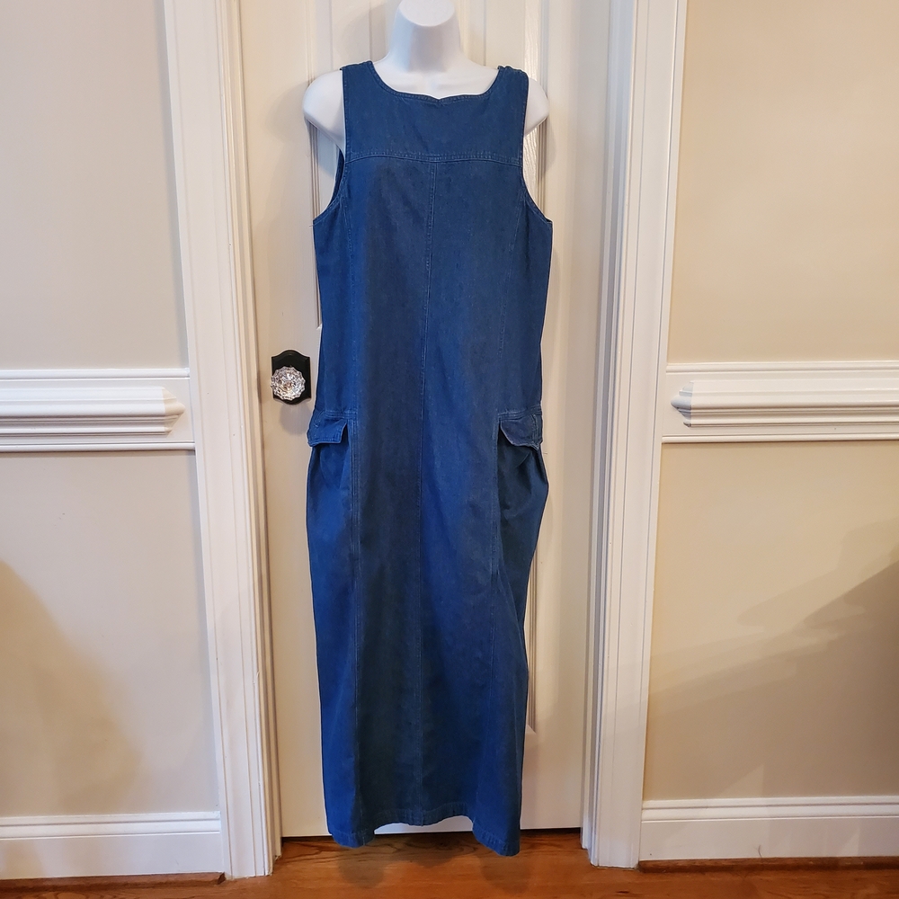 Rare - Vintage - Blue Willi's - Made In Denmark - Indigo Dyed Denim- Maxi Dress